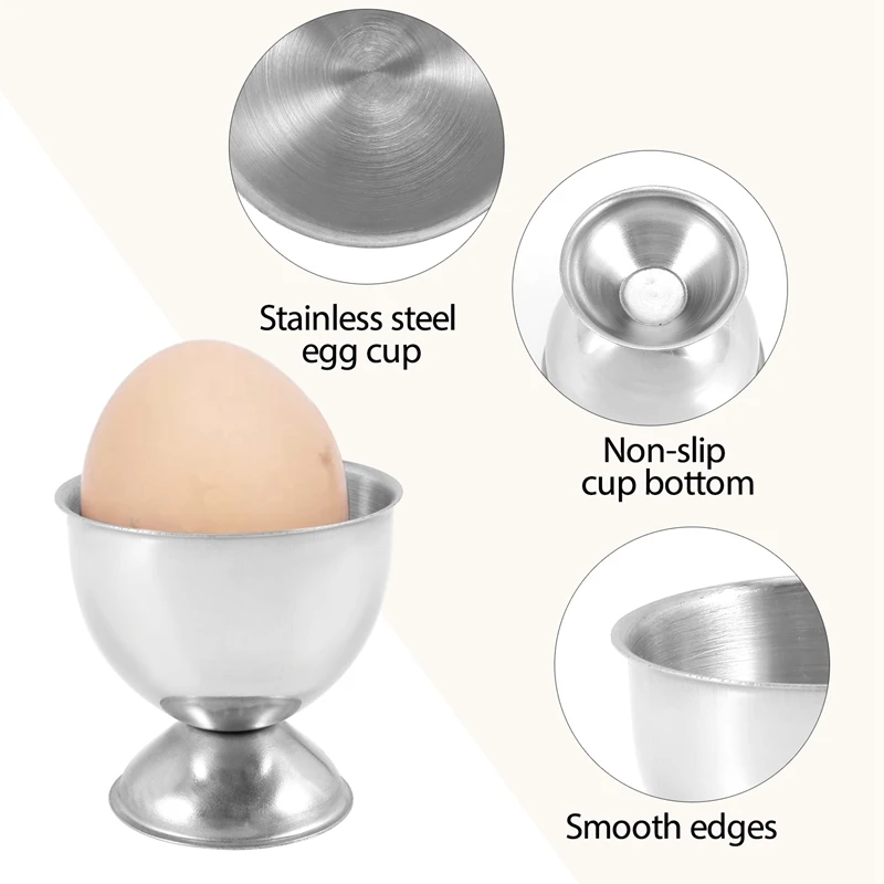 Набор стаканчиков для яиц Из нержавеющей стали, яиц вкрутую и мягких подносов, держателей для инструментов Кухня 3