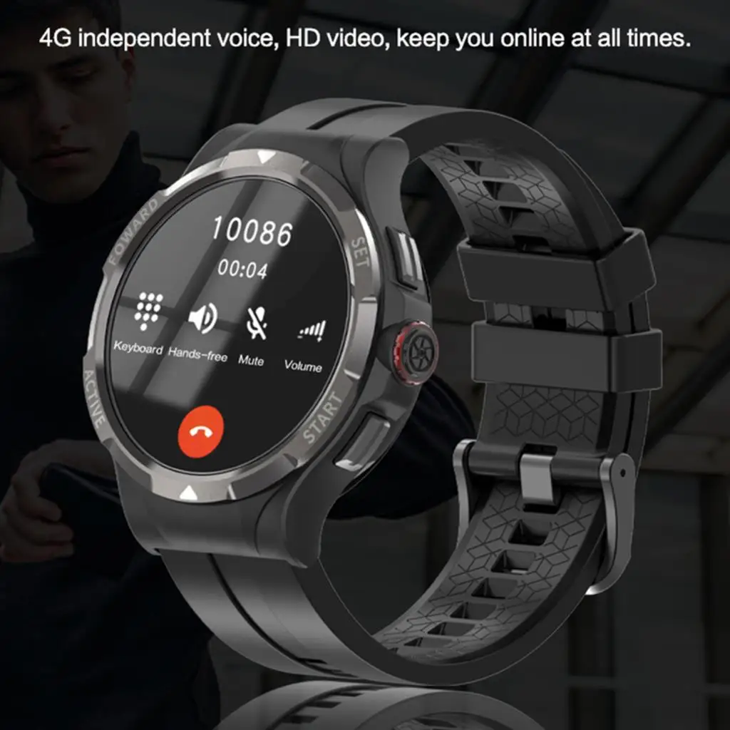 2023 НОВЫЕ Смарт-часы V10 Для Мужчин, Обновленные Чипом SIM-карты, ВЫЗОВ WIFI Android 9 GPS, Телескопическая Поворотная Камера на 120 °, 4G 128G Smartwatch 4