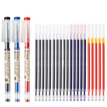Быстросохнущий набор гелевых ручек Ultra Fine 0,35 мм С синими / черными чернилами, Стержни для заправки шариковых ручек, Моющаяся ручка, Школьные Письменные принадлежности, Канцелярские принадлежности