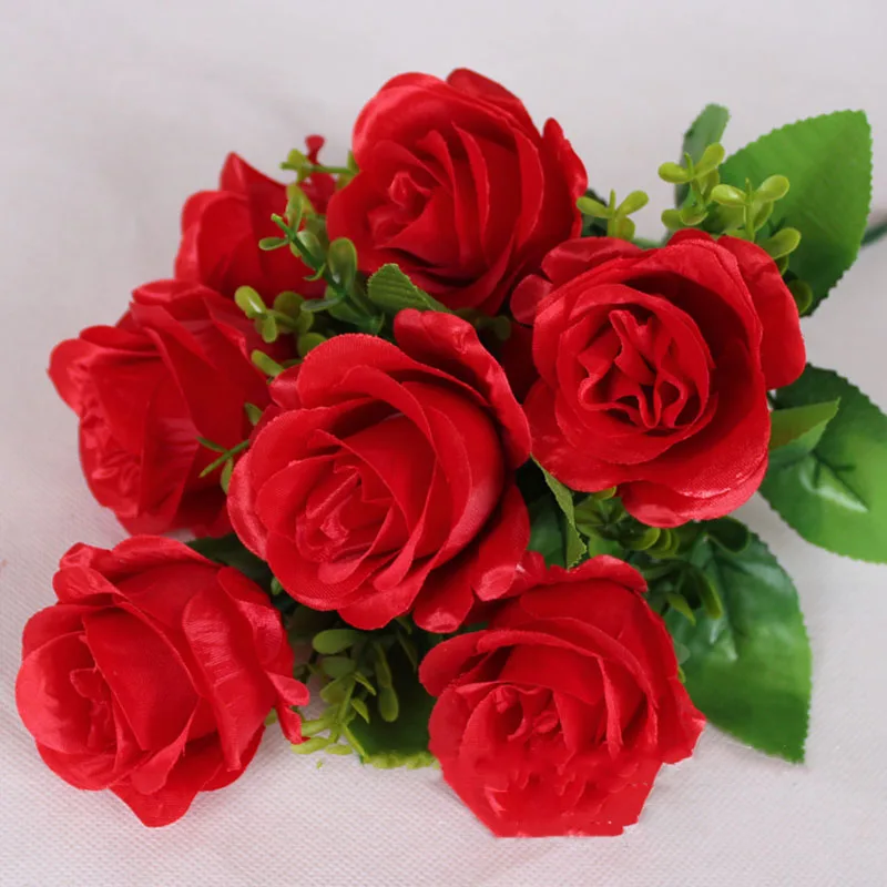 Имитация Розы Императорской Наложницы с 7 головками, Свадебное украшение из искусственного Цветка для домашнего признания. Капли 1