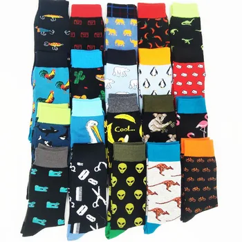 Модные Крутые Носки Food Animal Alien в стиле Хип-Хоп, Забавные Уличные Носки Happy Socks Для Мужчин, Harajuku Divertidos, Скейтборд, Шоссетта Для Мужчин