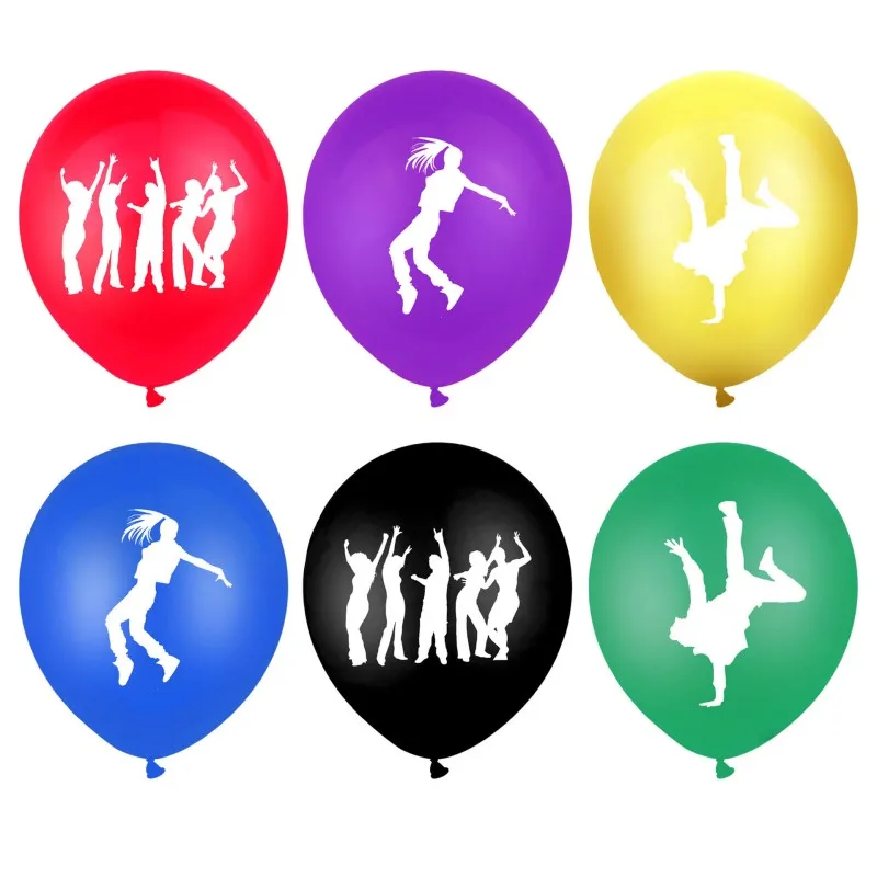 6шт10шт 12-дюймовый красочный латексный воздушный шар с рисунком в стиле хип-хоп, с воздушным шаром, свадьба, День рождения, хип-хоп вечеринка, украшения для душа ребенка 1