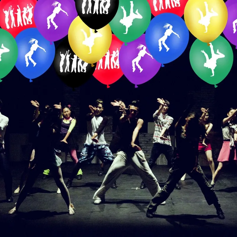 6шт10шт 12-дюймовый красочный латексный воздушный шар с рисунком в стиле хип-хоп, с воздушным шаром, свадьба, День рождения, хип-хоп вечеринка, украшения для душа ребенка 3