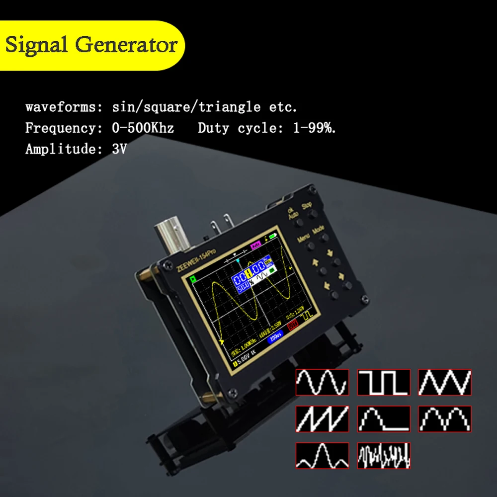 DSO154Pro 2,4-дюймовый Цифровой Осциллограф с Цветным TFT-экраном, Аналоговая полоса Пропускания 18 МГц, Частота дискретизации 40 МСА/с, Поддержка Генератора сигналов 4
