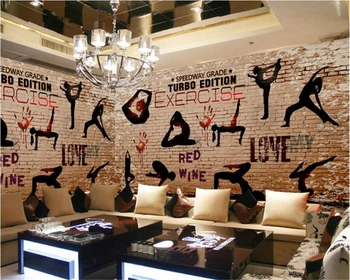 beibehang Высокая мода декоративная живопись обои тренажерный зал йога спортивные силуэты фон papel de parede 3d обои behang