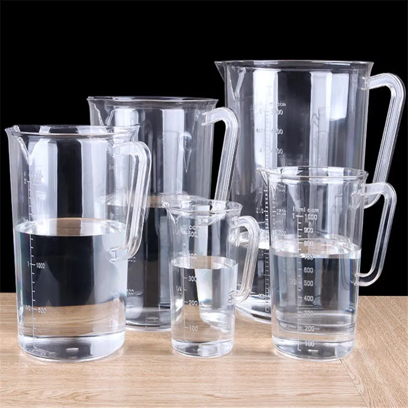 Акриловый пластиковый мерный стаканчик с градуировкой, контейнер для жидкости, инструмент для приготовления силикона из эпоксидной смолы, прозрачный стаканчик для смешивания, мерная ложка 0