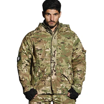 Уличная мужская тактическая куртка, толстое флисовое пальто с капюшоном, повседневная водонепроницаемая ветровка, мужская военная армейская куртка, комплект брюк