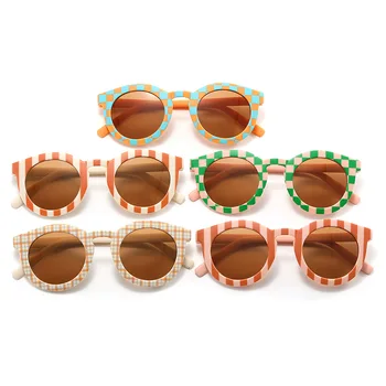 Модные Детские солнцезащитные очки Детские Круглые Полосатые Солнцезащитные очки для спорта на открытом воздухе Для девочек и мальчиков Очки UV400 Солнцезащитные очки