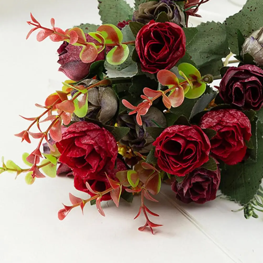 Искусственный цветок с имитацией розы, многофункциональный яркий цветок из искусственного шелка для подарков 3