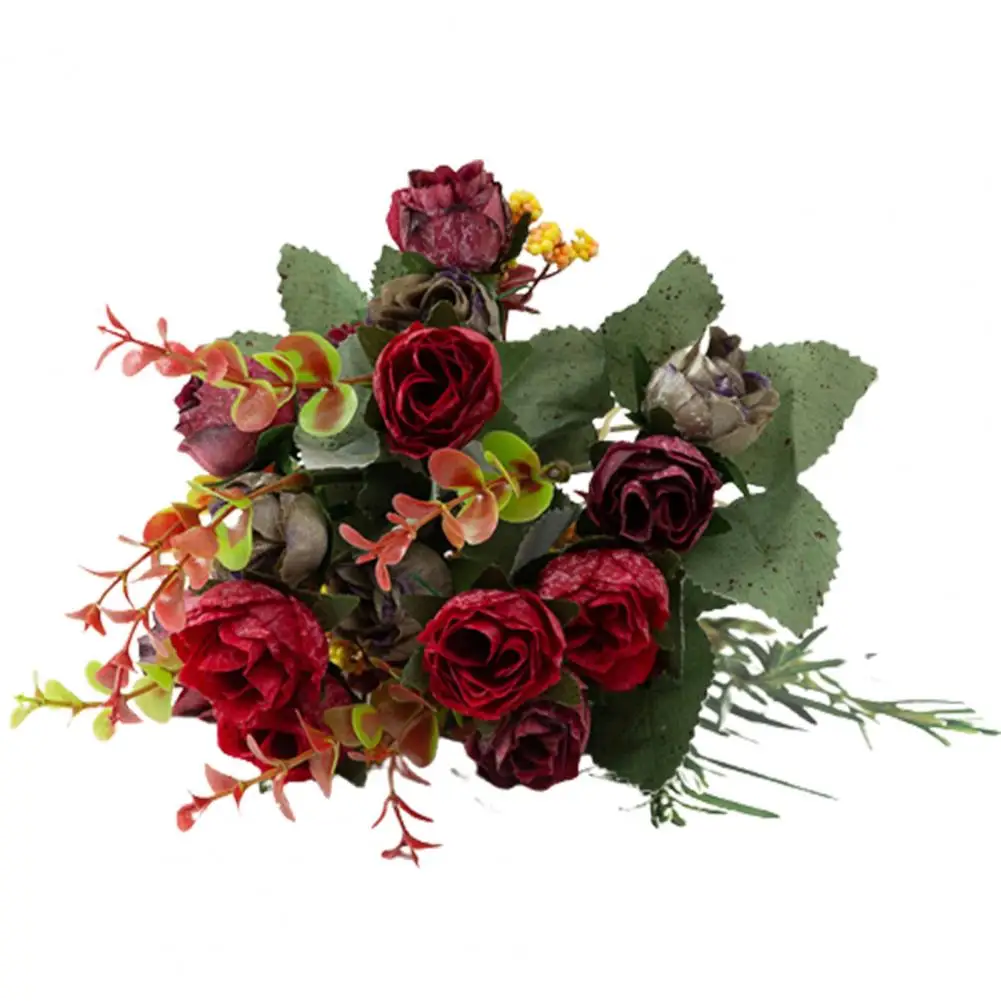 Искусственный цветок с имитацией розы, многофункциональный яркий цветок из искусственного шелка для подарков 4