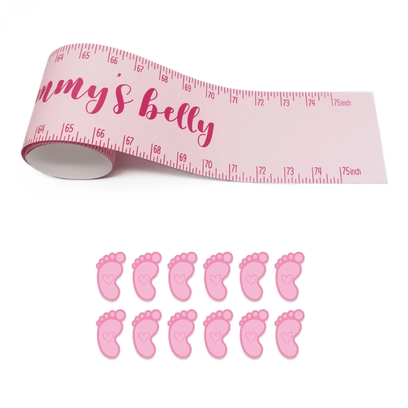 Размер маминого живота Включает в себя меру размера знака на животе мамы и 12 наклеек с отпечатками ног Для игры в угадывание пола в душе ребенка 0