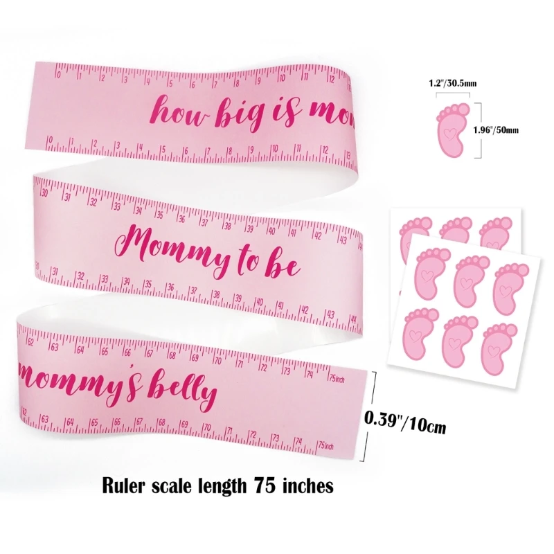 Размер маминого живота Включает в себя меру размера знака на животе мамы и 12 наклеек с отпечатками ног Для игры в угадывание пола в душе ребенка 5