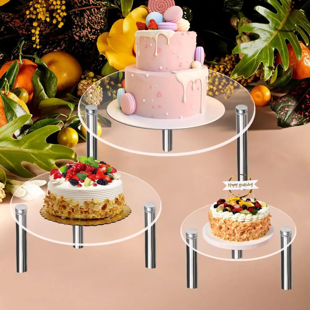 1 комплект, прочный акриловый прозрачный держатель для кексов и десертов на День рождения, принадлежности для вечеринок, Подставка для торта, Подставка для торта 4