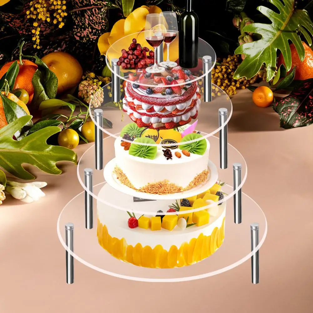 1 комплект, прочный акриловый прозрачный держатель для кексов и десертов на День рождения, принадлежности для вечеринок, Подставка для торта, Подставка для торта 5