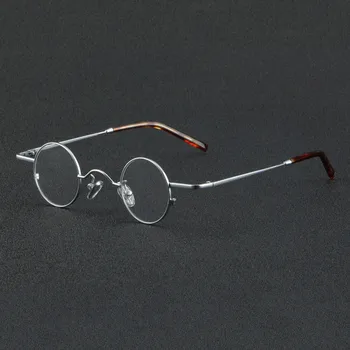 Круглая оправа для очков из чистого титана, Сверхлегкие Мужские оптические очки, Японские винтажные очки ручной работы по рецепту для женщин