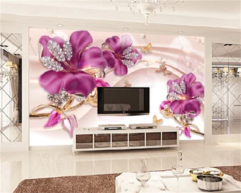 Обои на заказ, 3D трехмерные модные украшения с цветами, роскошная фоновая роспись для гостиной, настенная роспись behang