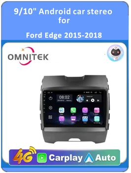 Автомобильная стереосистема OMNITEK Android 11 Qled для Ford Edge 2015-2018 Автомобильное радио GPS Мультимедийный видеоплеер Carplay