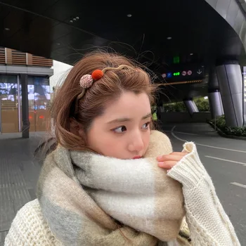 Повязка на голову женская осенне-зимняя повязка на голову сетчатая красная новая повязка на голову на шпильке, универсальные аксессуары для волос, Корея
