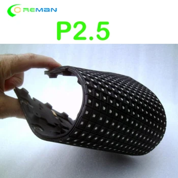 индивидуальная форма, круглая 360-градусная мягкая светодиодная матрица, полноцветная панель модуля p2.5 с гибким изгибом, выпуклая видео-светодиодная панель