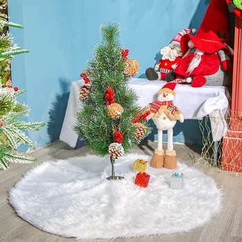 Белая юбка для Рождественской елки, базовый чехол, плюшевый ковер для рождественской елки из искусственного меха, Веселая Рождественская елка, украшения для дома, Новогодний Navidad