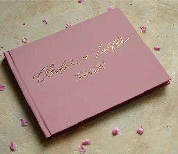 персонализированная Свадебная гостевая книга из фольги цвета пыльного розового золота с каллиграфическими названиями, книга для свадебного душа, вход в альбом На выбор цвета