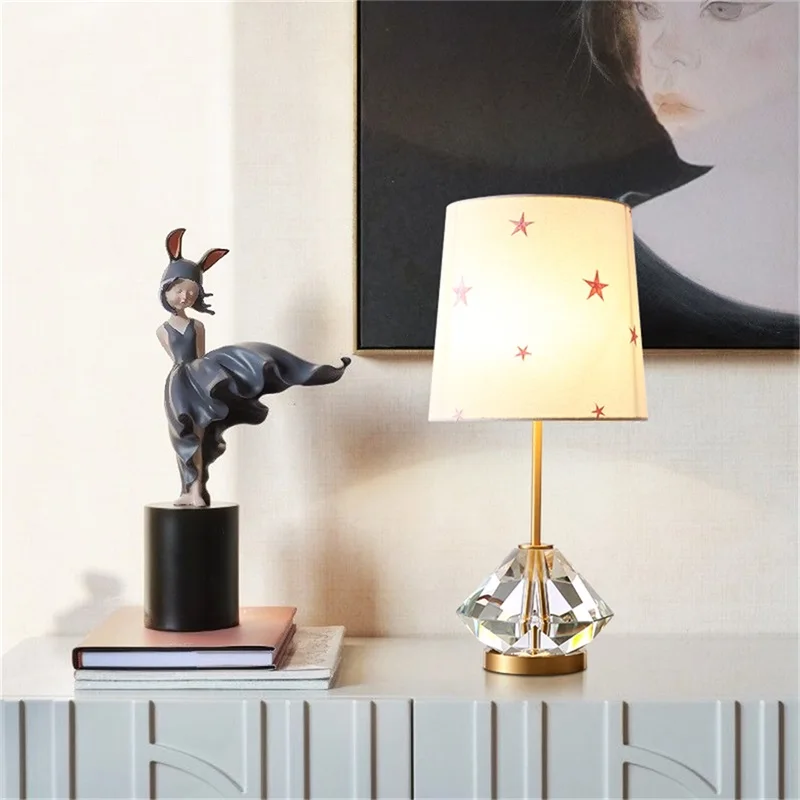 Настольная лампа SOFITY из латуни, современный Креативный Хрустальный Светодиодный настольный светильник, украшение для домашней спальни 2