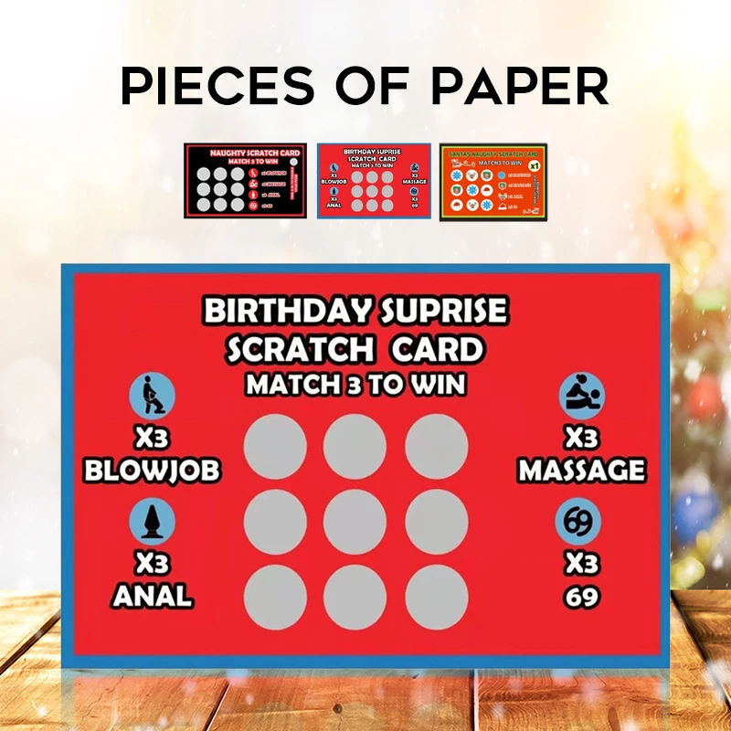 Скретч-карта для взрослых Naughty Scratch It Off Подарочные карты Подберите 3, чтобы выиграть наградной лист победителя Подарок для пар 4