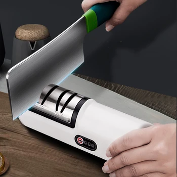 USB Перезаряжаемая электрическая точилка для ножей с автоматической регулировкой для быстрой заточки кухонных ножей, домашняя шлифовальная машина
