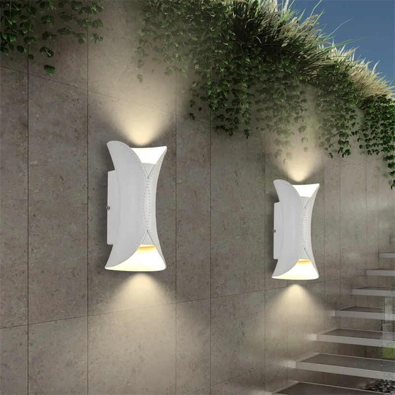 Настенное бра для патио OUFULA Белые Наружные настенные светильники Водонепроницаемый IP65 Креативный Новый дизайн для дома Крыльца Балкона Внутреннего двора Виллы 3