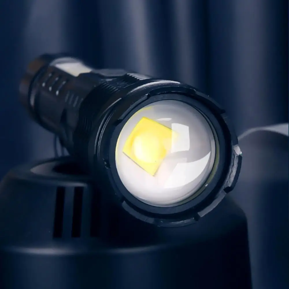 Мощный фонарик со встроенным аккумулятором, водонепроницаемый брелок для ключей, тактические прожекторы, ручная лампа для кемпинга, зум-лампа 2