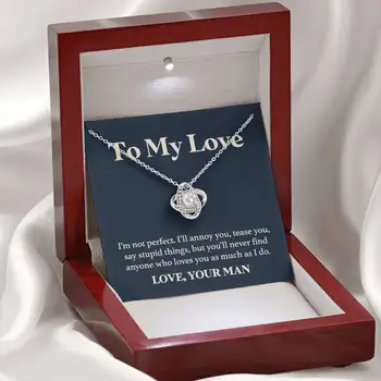 Новое ожерелье с узлом любви из нержавеющей стали в подарок для женщин, жены, ее подруги, ожерелье на годовщину, день рождения, прямая поставка