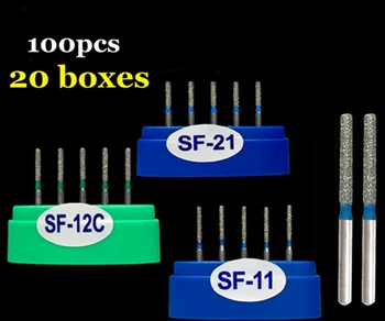 100шт зубных алмазных боров Medium FG Bur для высокоскоростного наконечника SF-11, SF-12C, SF-41， SF-21
