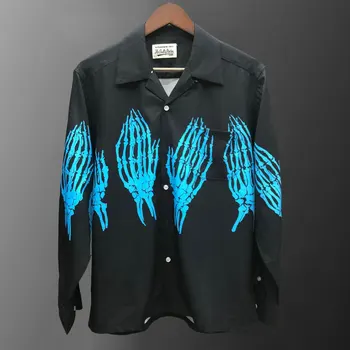Рубашки с длинными рукавами с принтом пальмовой кости, мужская рубашка Ropa Hombre Casual 2023, Высококачественная черная праздничная одежда Camisa Masculina
