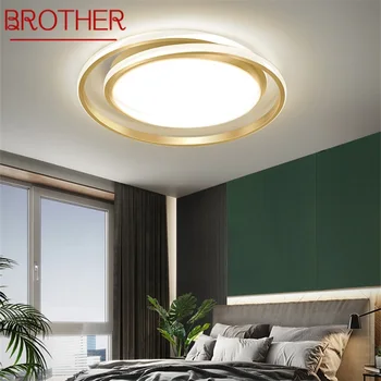 Потолочный светильник BROTHER Nordic Современная золотая круглая лампа Простые светильники LED Home Decorative для гостиной-спальни