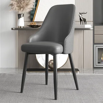 Легкий роскошный обеденный стул в скандинавском стиле, спинка для дома, Современный итальянский ресторан, мебель для отдыха и переговоров, кованая мебель для отеля