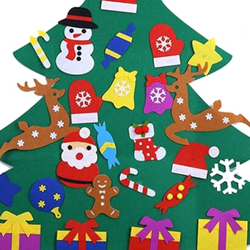 Детские поделки из фетра, украшения для Рождественской елки, украшения в виде Санта-Клауса, Снеговика, Новогодние подарки для детей, Рождественские украшения