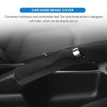 Защитный кожух кожаного ручного тормоза для Honda / Accord / Civic 8, черный + черная линия