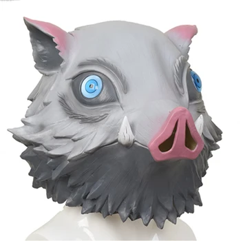 Истребительница демонов Киметсу и Яиба Хашибира Иану косплей маска аниме голова дикого кабана Силиконовая маска Aldult