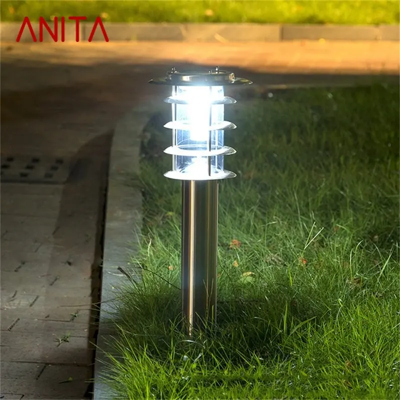 Уличная Солнечная лампа для лужайки ANITA, Современный светодиодный Водонепроницаемый Садовый светильник для патио для дома, виллы 0