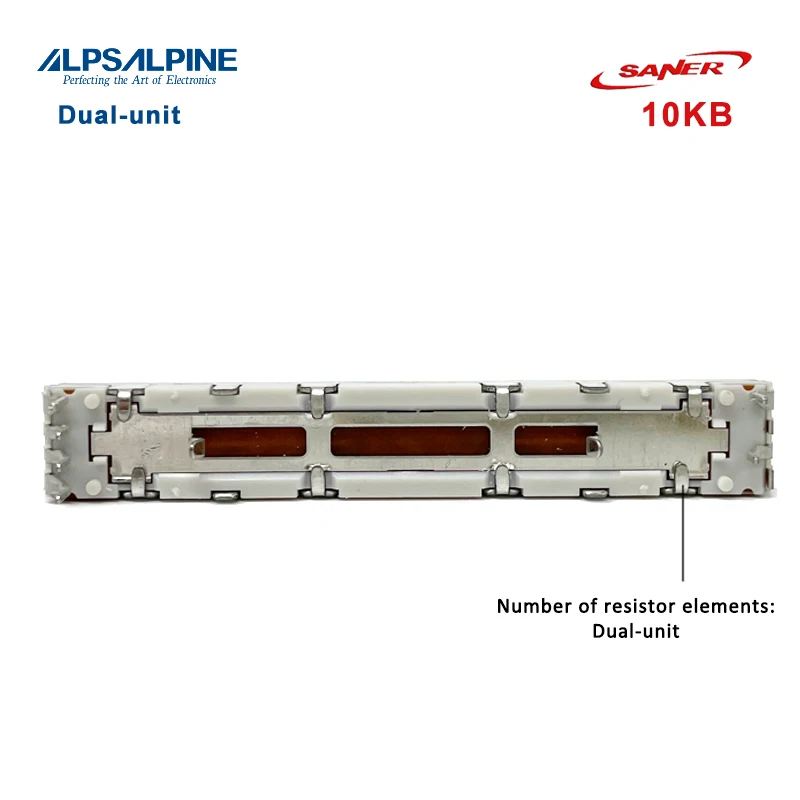 Потенциометр скольжения серии ALPS RS45, 10 КБ, рычаг: 5 мм, Двухблочный, без фиксатора, ход: 45 мм 1