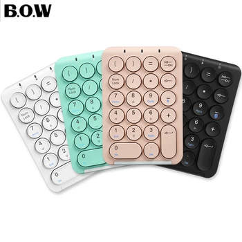 Беспроводная цифровая клавиатура BOW с 22 клавишами, перезаряжаемая цифровая клавиатура Bluetooth, круглые колпачки для клавиш, цифровая клавиатура Numpad для ноутбука iPad