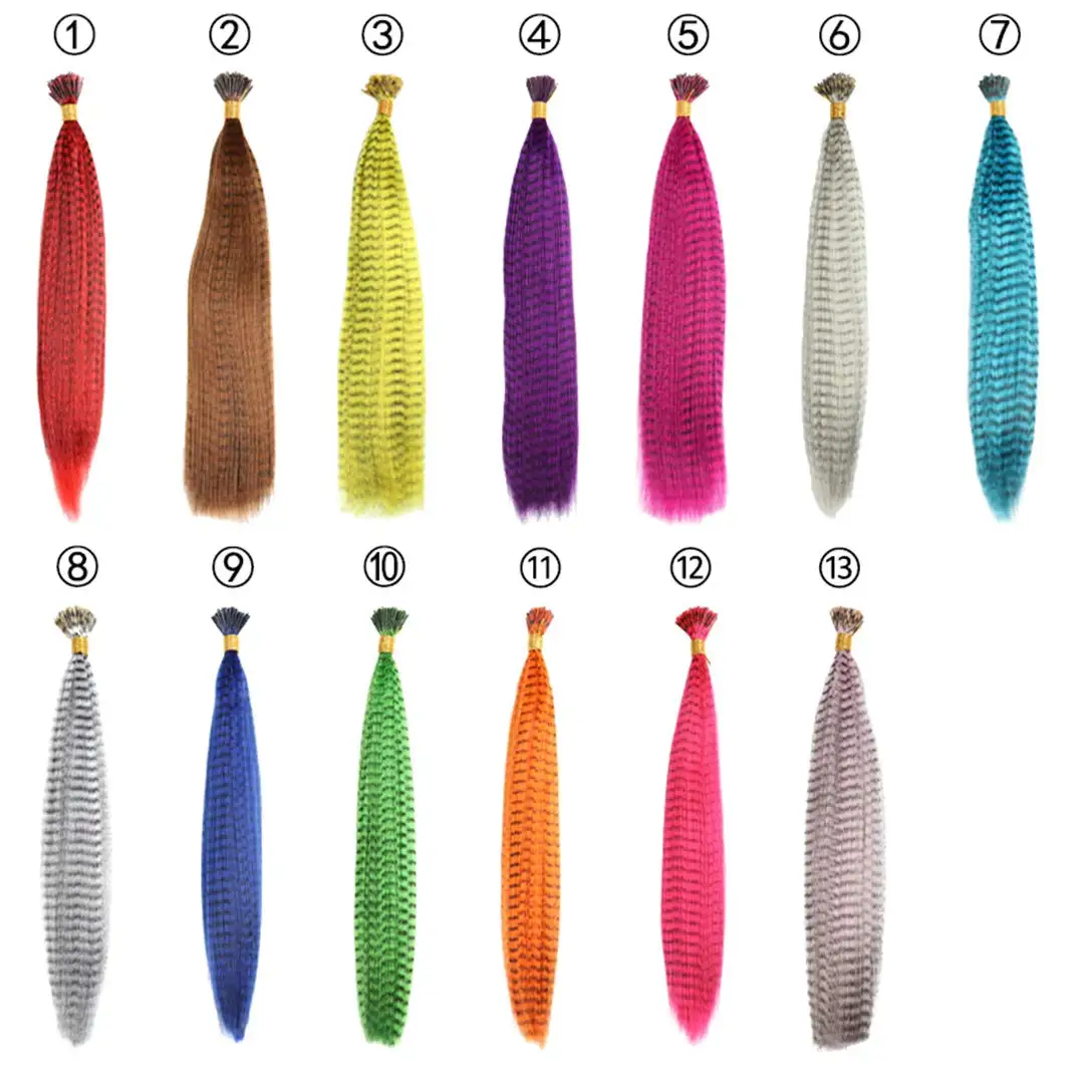 Синтетические накладные перья для наращивания волос, окрашенные в радужный цвет, аксессуары для вечеринок для женщин или девушек 2