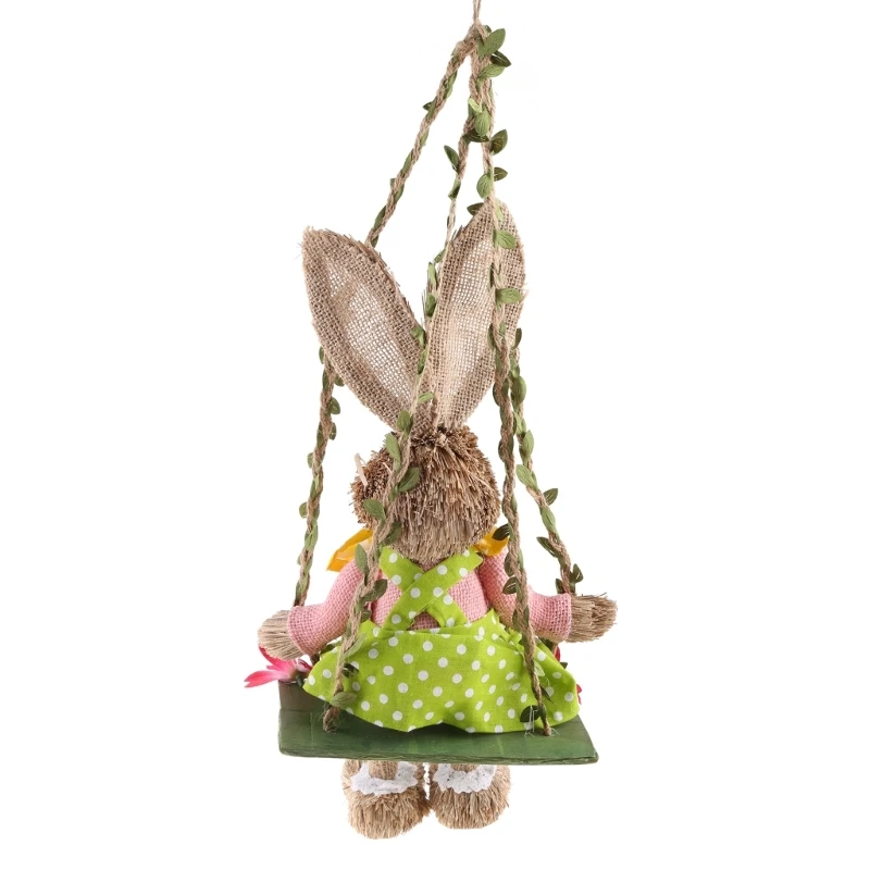4XBD 13,78 дюйма, Соломенные украшения в виде эльфа и кролика, снимающие стресс, подарок детям на День рождения, садовый декор 4