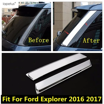 Аксессуары из АБС хрома для Ford Explorer 2016 2017, Декор заднего заднего стекла, Молдинг в полоску, комплект отделки кузова, 2 предмета снаружи