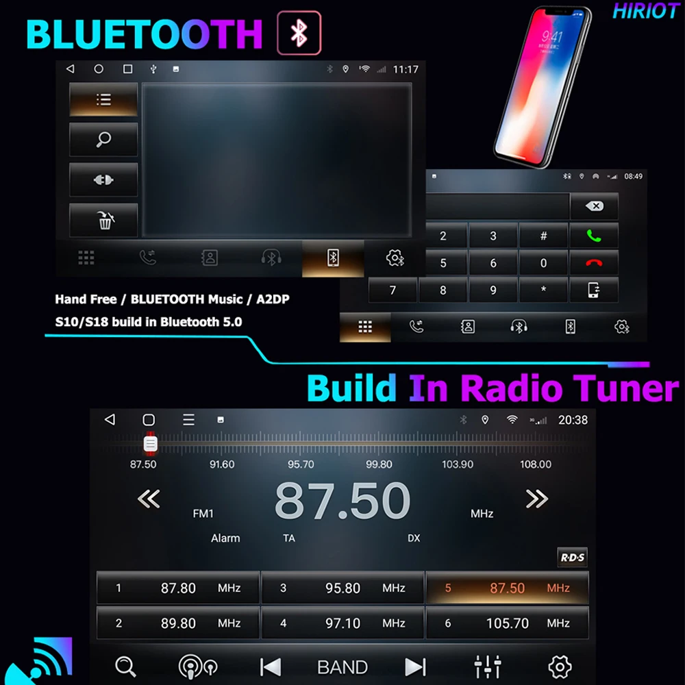 Мультимедийный видеоплеер HIRIOT Android 11 для Chrysler 300C Jeep Dodge 2004-2014 Спутниковая Навигация 6 + 128 Г carplay 1280*720 DSP 8 core 2Din 1