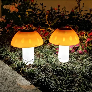 Наружные садовые ландшафтные светильники Садовые газонные вставные светильники Светодиодное моделирование Маленьких ночных фонарей Солнечные грибовидные фонари