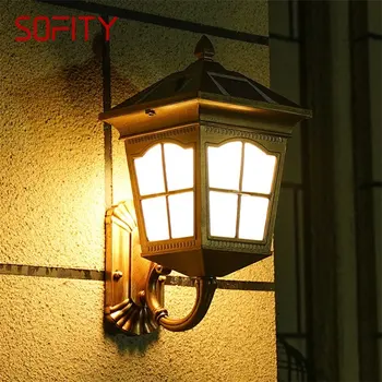 Уличные солнечные настенные бра SOFITY Light LED водонепроницаемая современная лампа IP65 для украшения крыльца дома