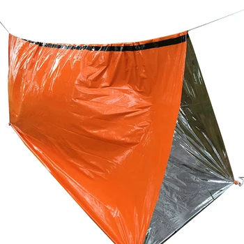 Портативный Легкий Аварийный спальный мешок на открытом воздухе с мешком на шнурке для кемпинга и путешествий, комплект для выживания в аварийной тепловой палатке