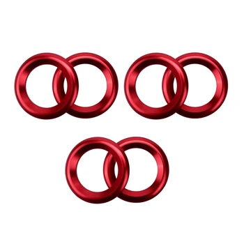 6-кратные дверные кольца для аудиоколонок, анодированный алюминий, украшения для динамиков на передней стойке, круговые накладки для Honda Civic 2016-2019