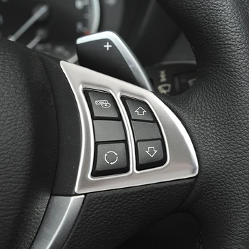 Хромированные кнопки на рулевом колесе, отделка чехла, Стайлинг автомобиля, Украшение интерьера, наклейка с блестками, Автоаксессуары для BMW X5 X6 E70 E71